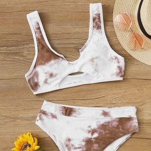 Tie Dye High Waisted Bikini Swimsuit